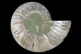 Agatized Ammonite Fossil (Half) - Madagascar #88248-1